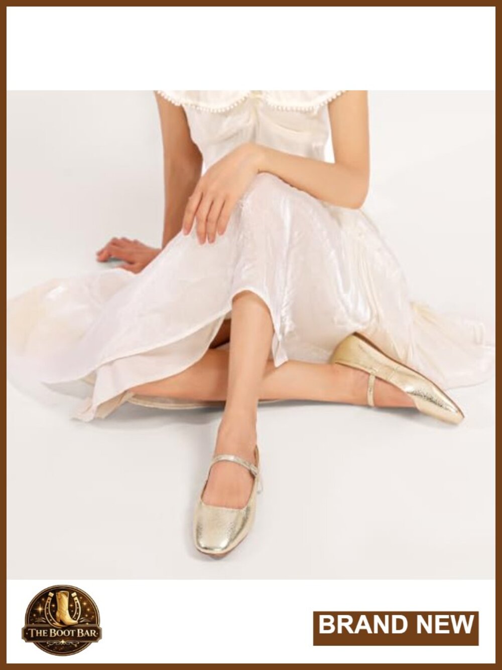 Faux Leather Square Toe Ballet Flats with Ankle Strap